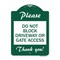 Signmission Please Do Not Block Driveway or Gate Access Thank You, Green & White Alum, 18" x 24", GW-1824-23283 A-DES-GW-1824-23283 - alternate 1